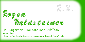 rozsa waldsteiner business card